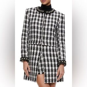 Alice and Olivia Doen Two Piece Black and White Checkered Jacket Size Medium